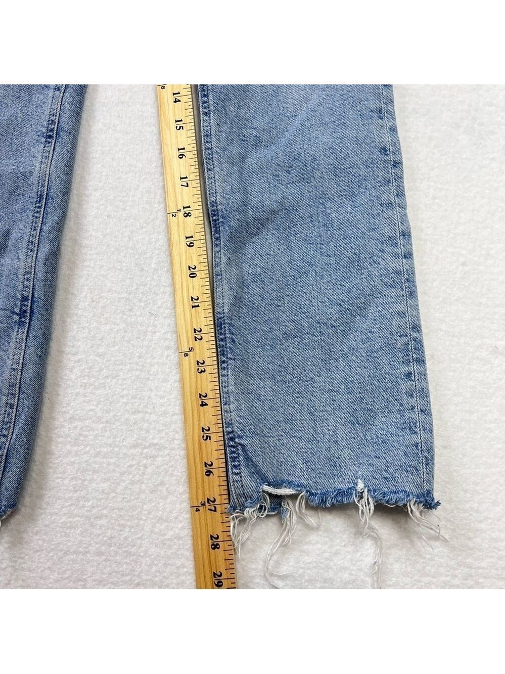 Agolde Jeans “Merrel” 25 Blue Slim Straight Leg Raw Hem Mid Rise Womens - Picture 10 of 12